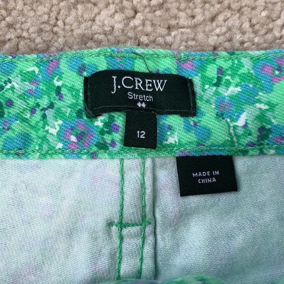 J. Crew green and purple floral denim shorts sz 12 - Picture 4 of 7